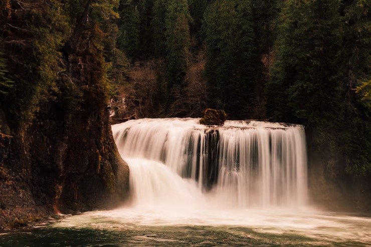 Visitors near the falls